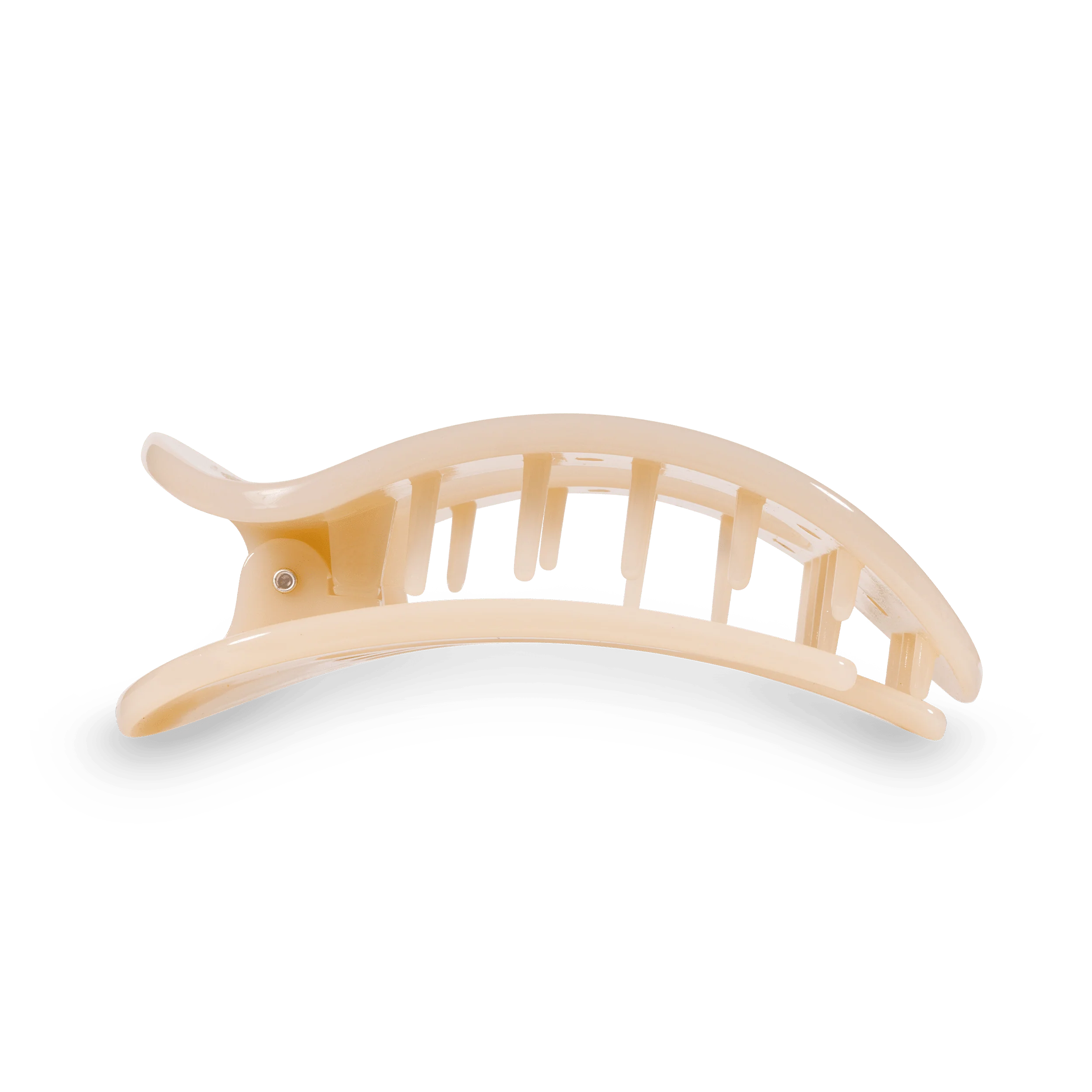 Almond Beige Medium Flat Round Hair Clip - Image 3