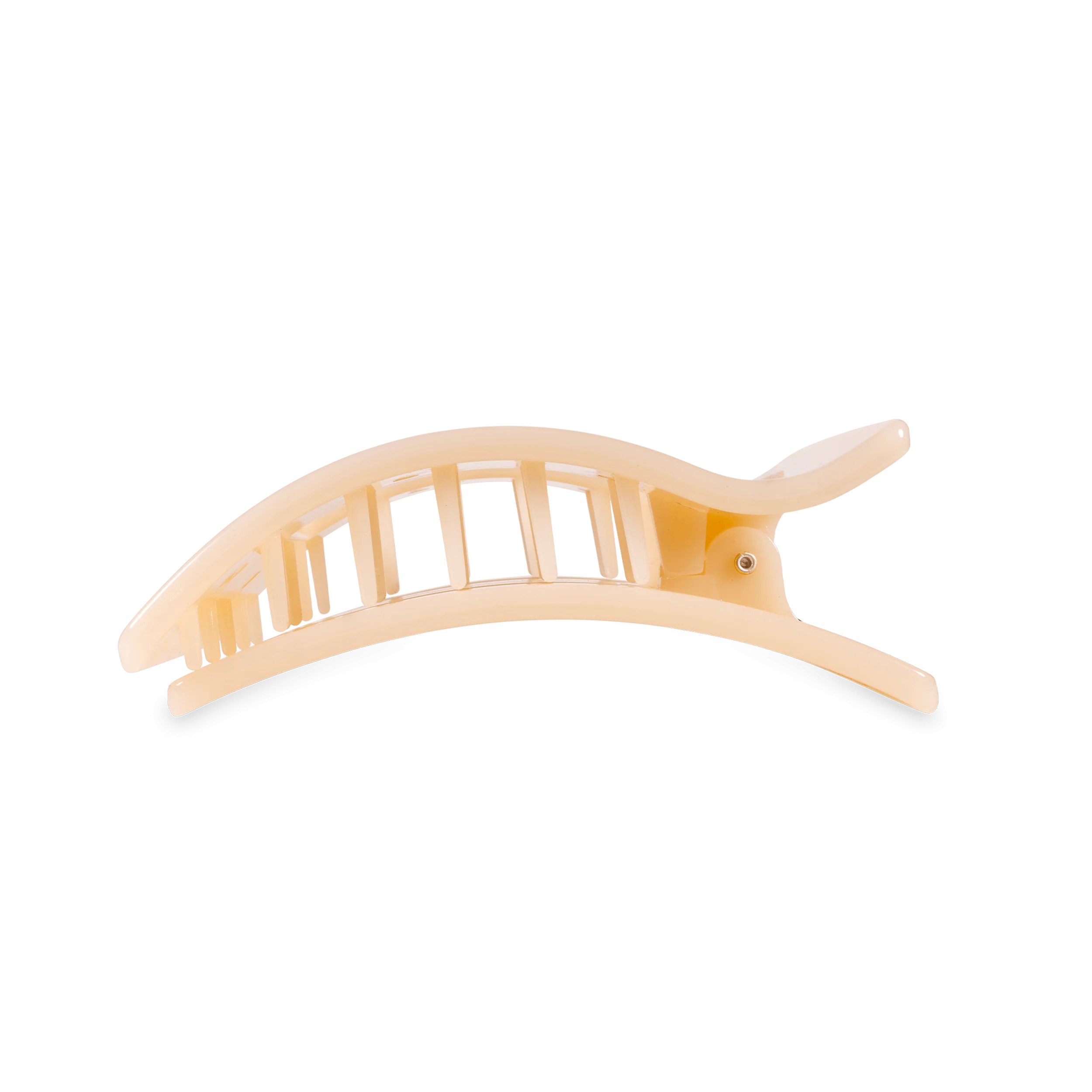 Almond Beige Medium Flat Rectangle Hair Clip - Image 3