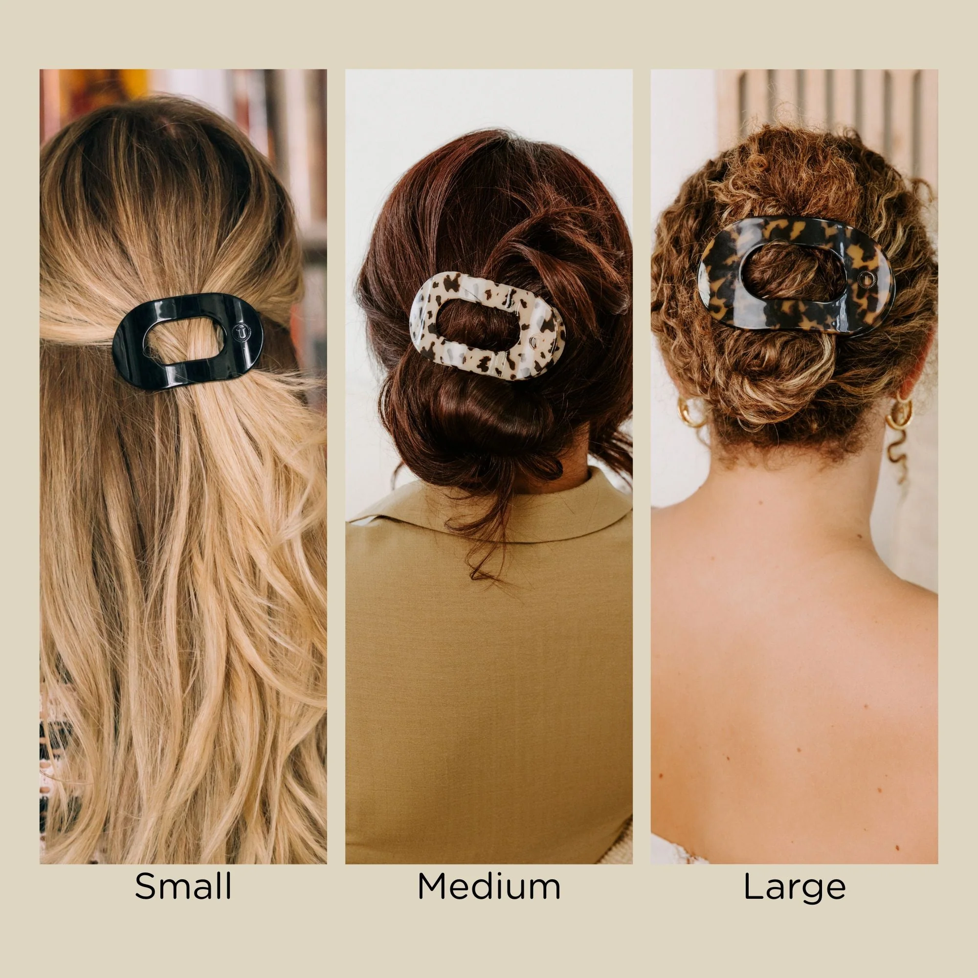 Blonde Tortoise Medium Flat Round Hair Clip - Image 5