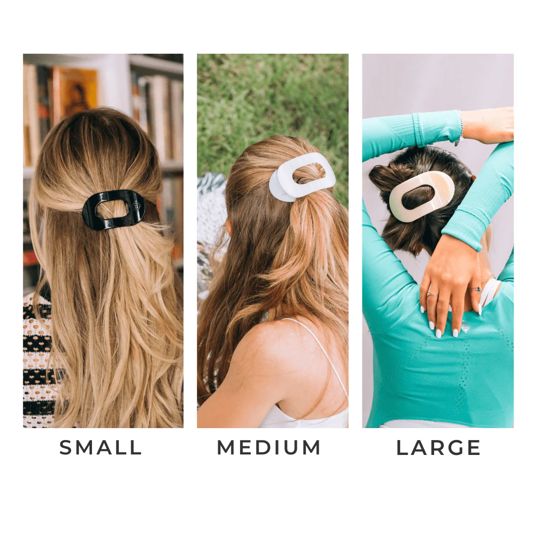 Coconut White Medium Flat Round Hair Clip - Image 5