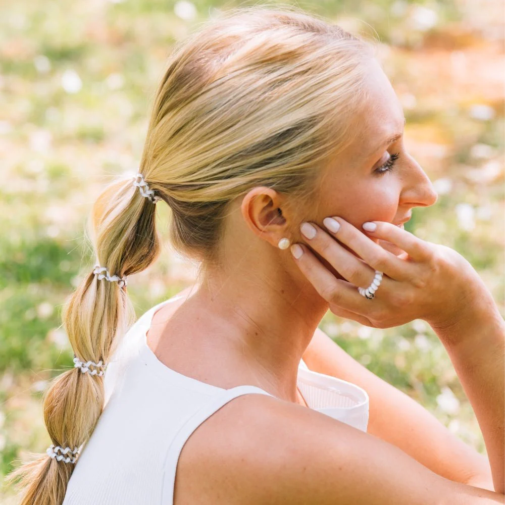 Coconut White Tiny Hair Ties - Image 4