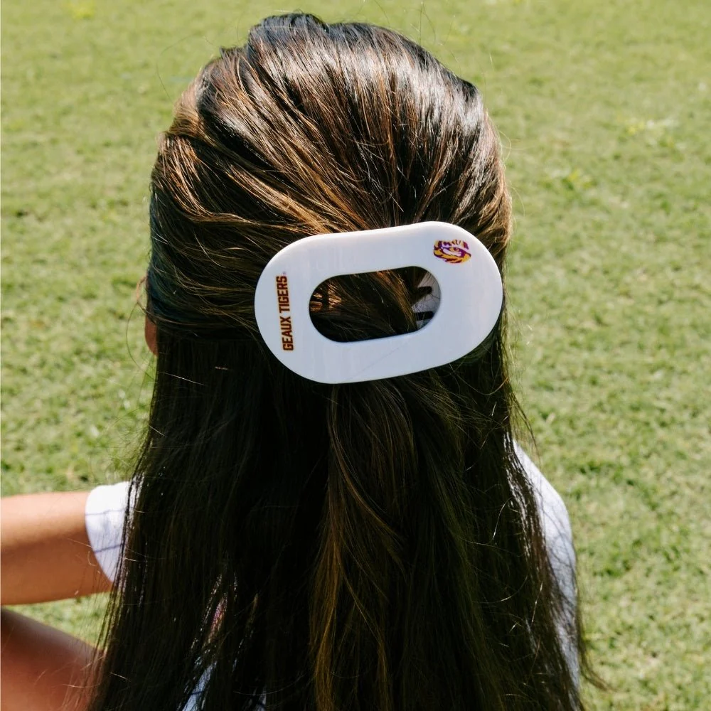 Geaux Tigers! Medium Flat Round Hair Clip - Image 4