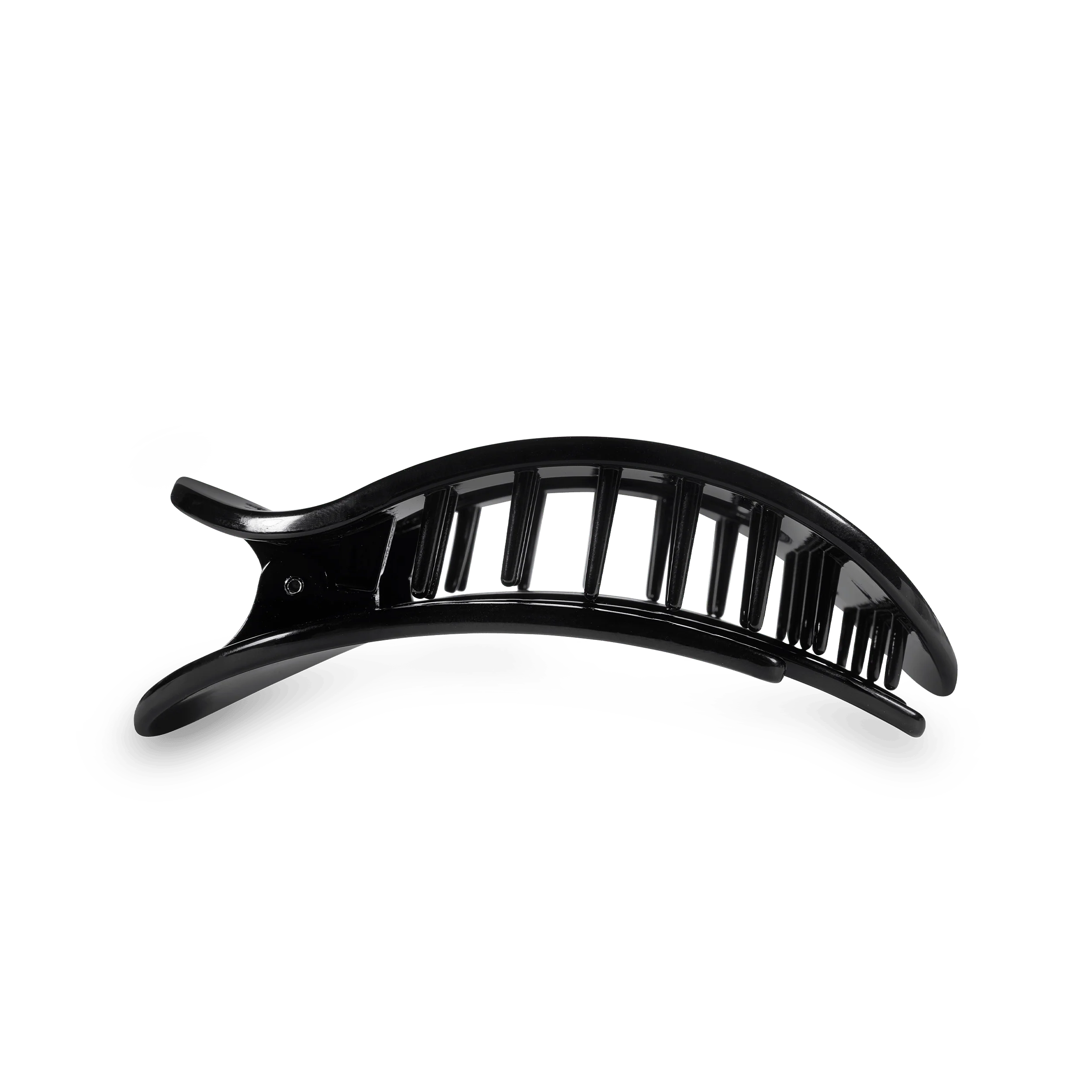 Jet Black Medium Flat Round Hair Clip - Image 3