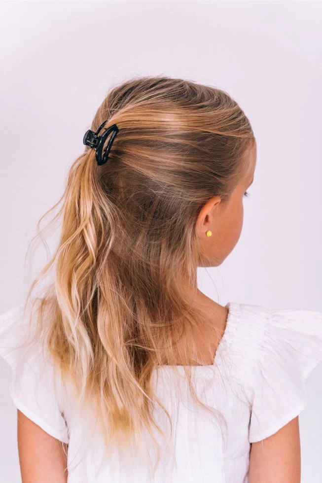 Open Jet Black Tiny Claw Hair Clip - Image 4