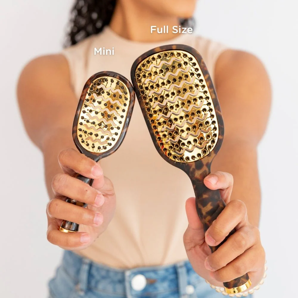Mini Vented Hair Brush - Tortoise - Image 3
