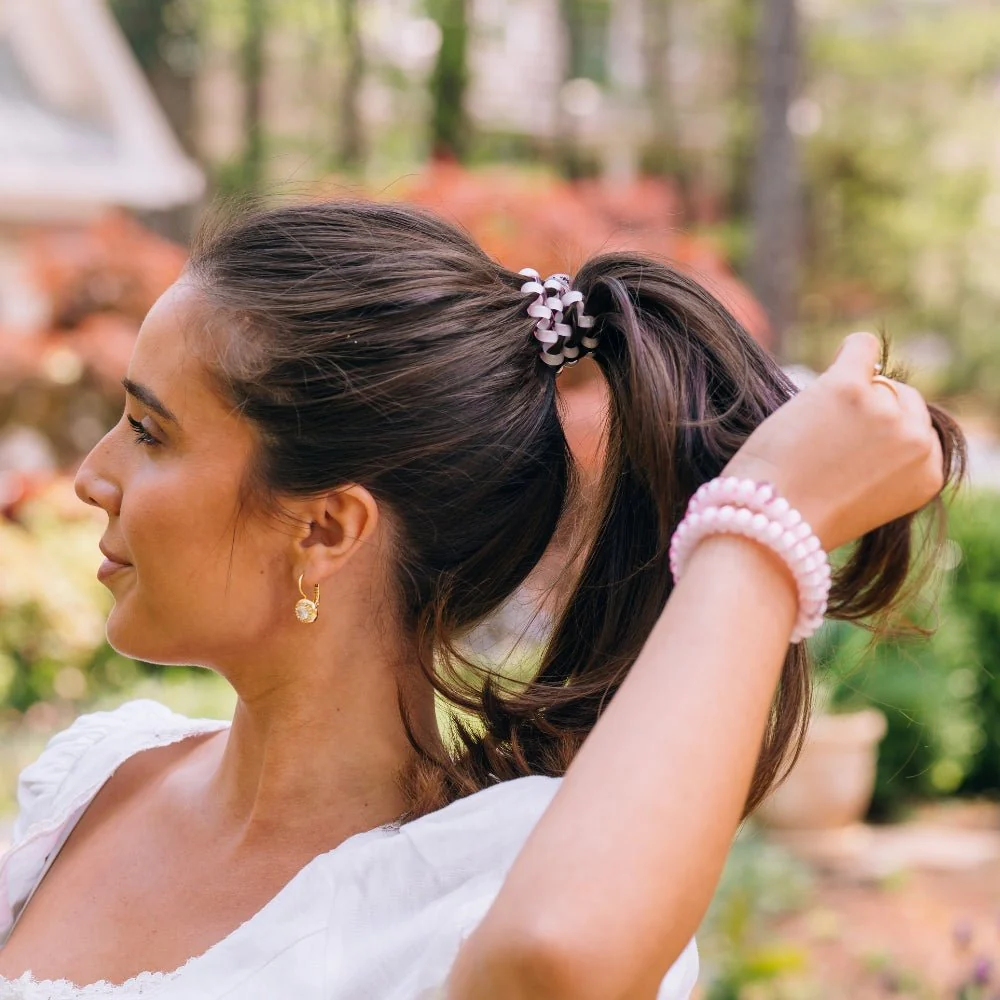 Rose Water Pink Large Hair Ties - Image 4