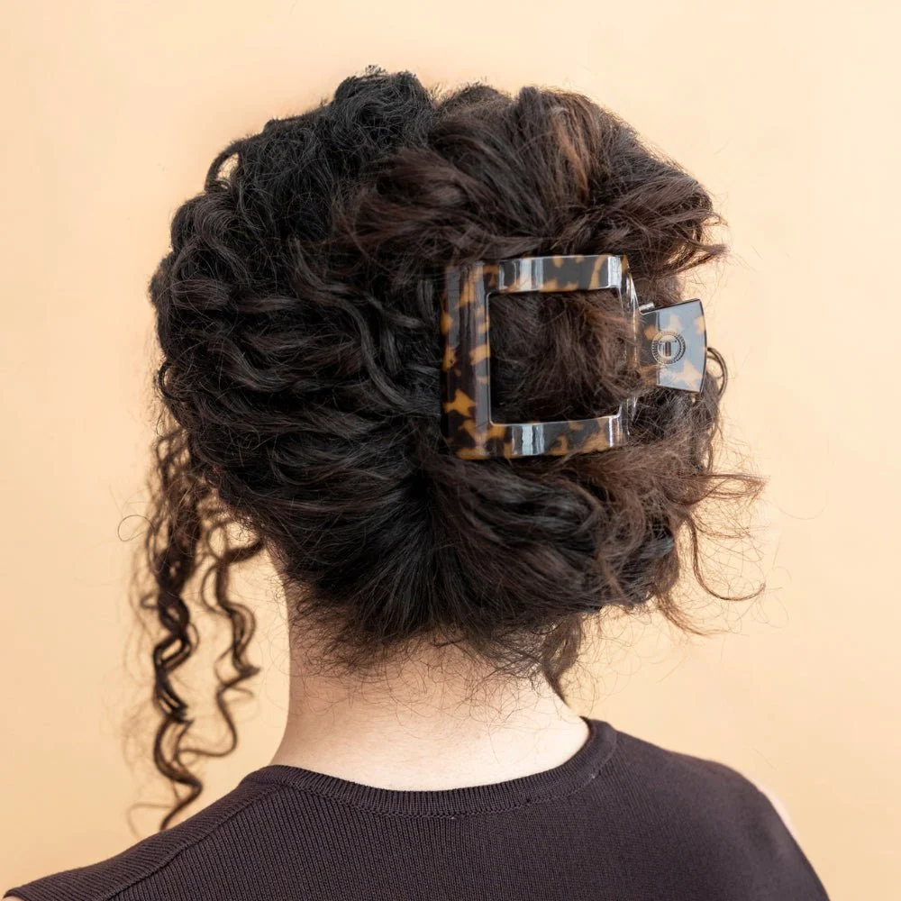 Tortoise Large Flat Square Hair Clip - Image 4