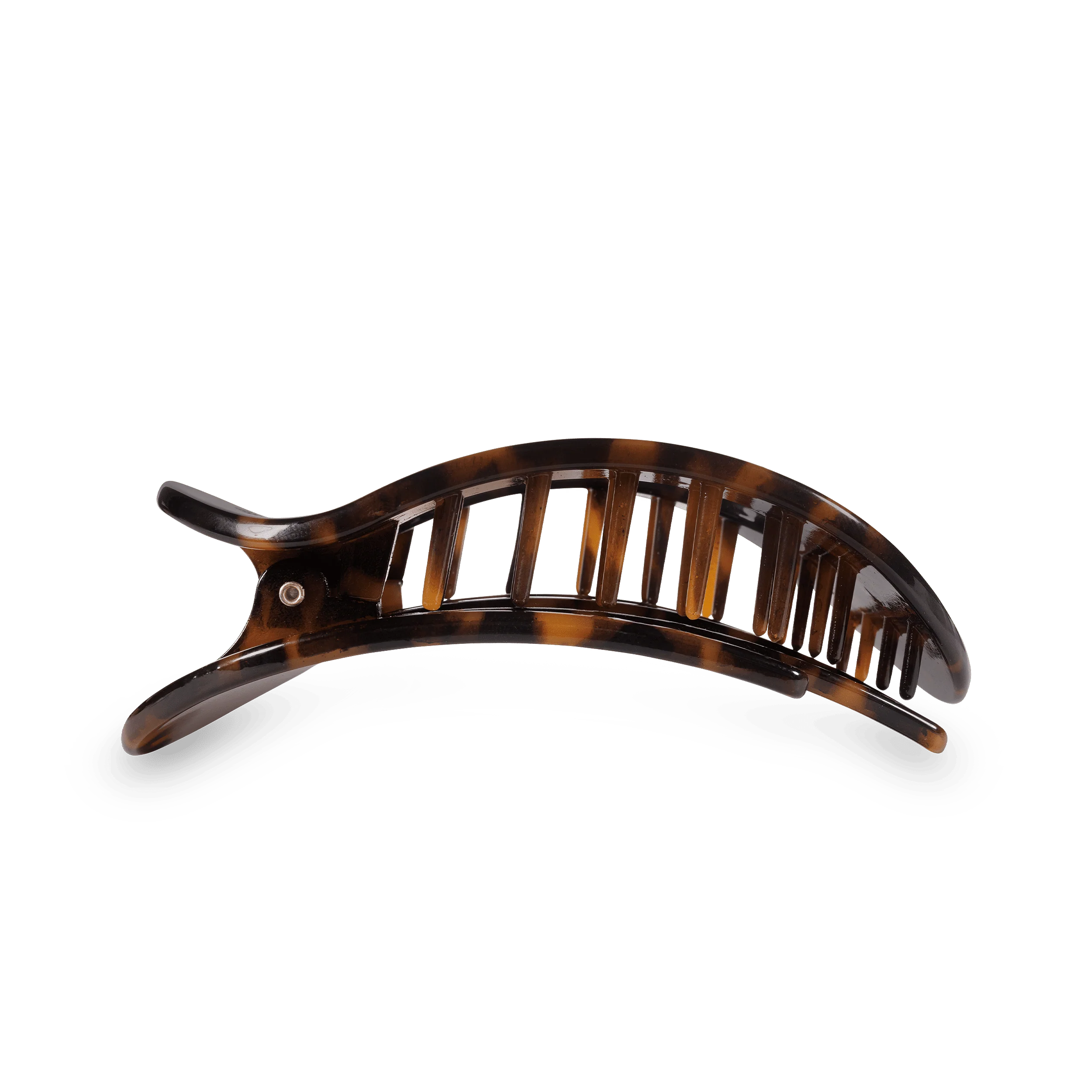 Tortoise Medium Flat Round Hair Clip - Image 3
