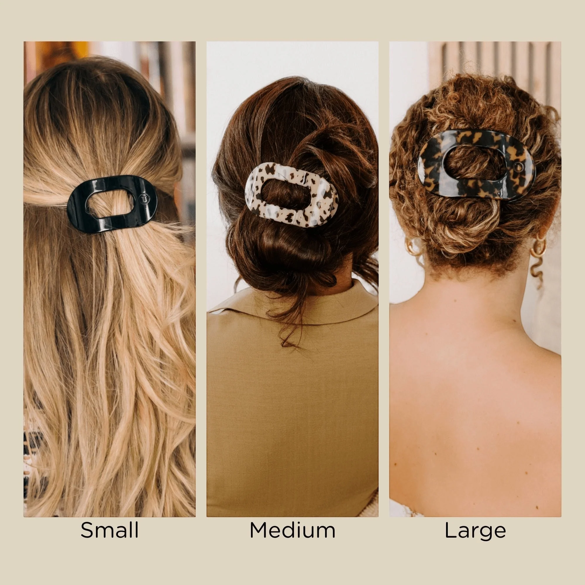 Tortoise Medium Flat Round Hair Clip - Image 5