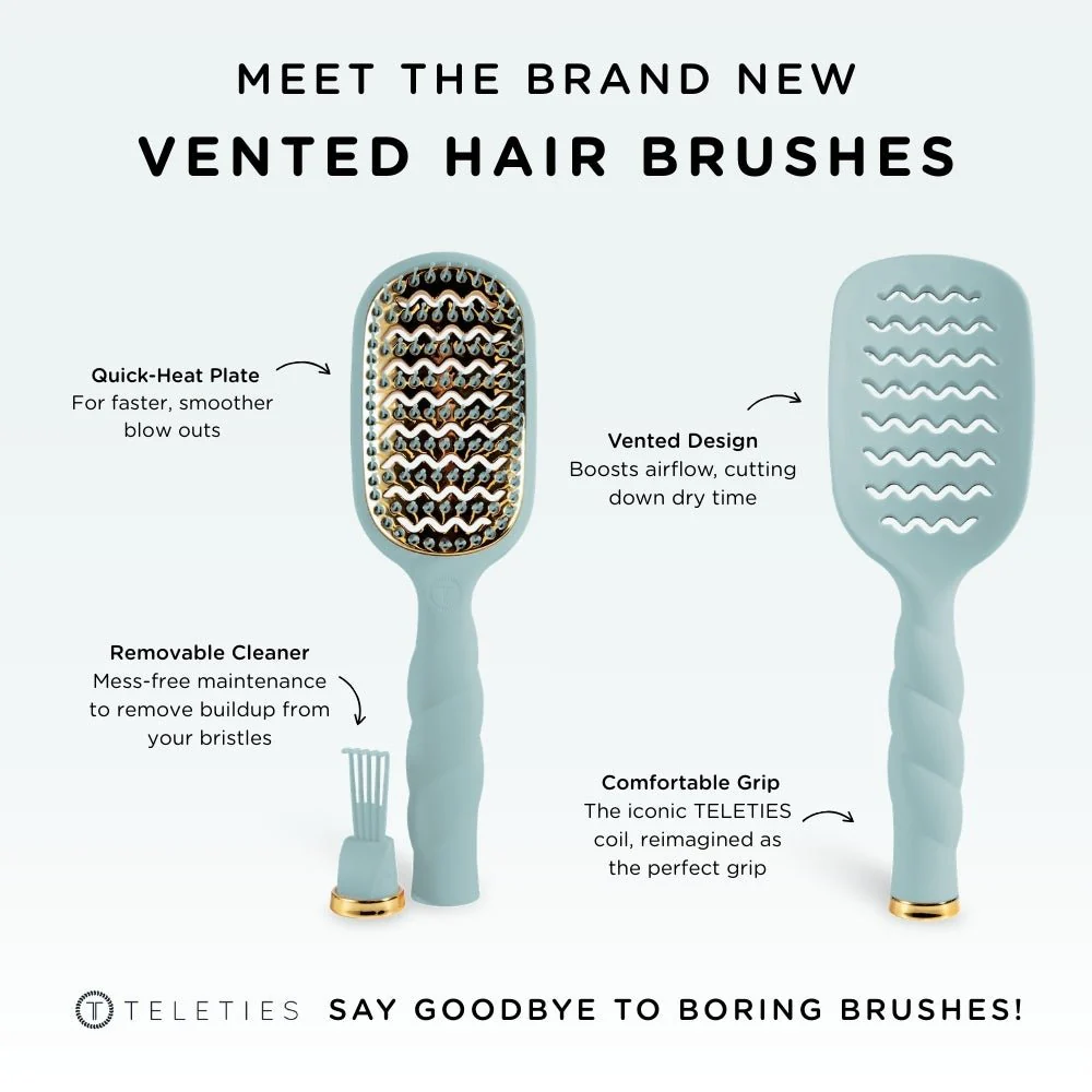 Vented Hair Brush - Blue - Image 4