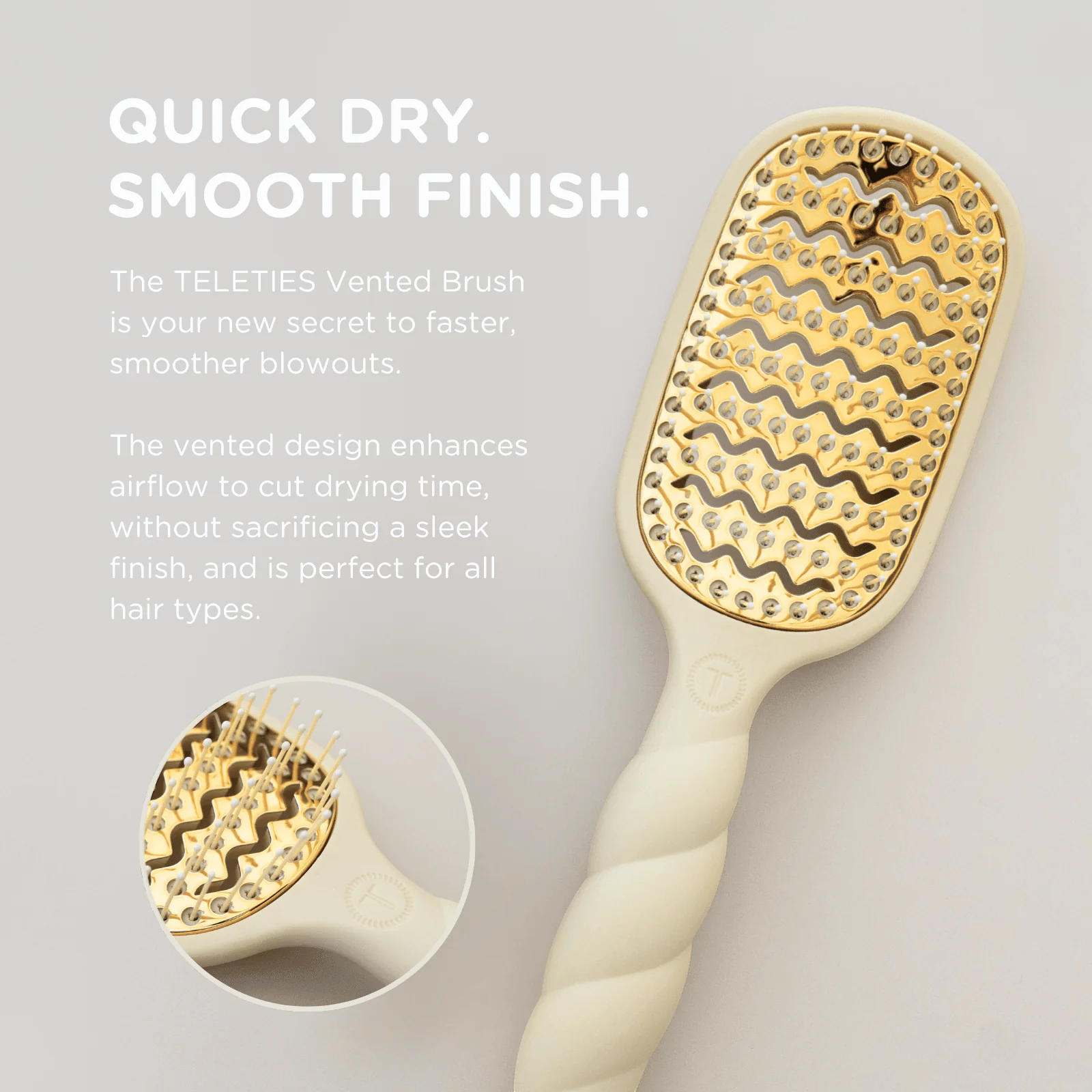 Vented Hair Brush - Tan - Image 4