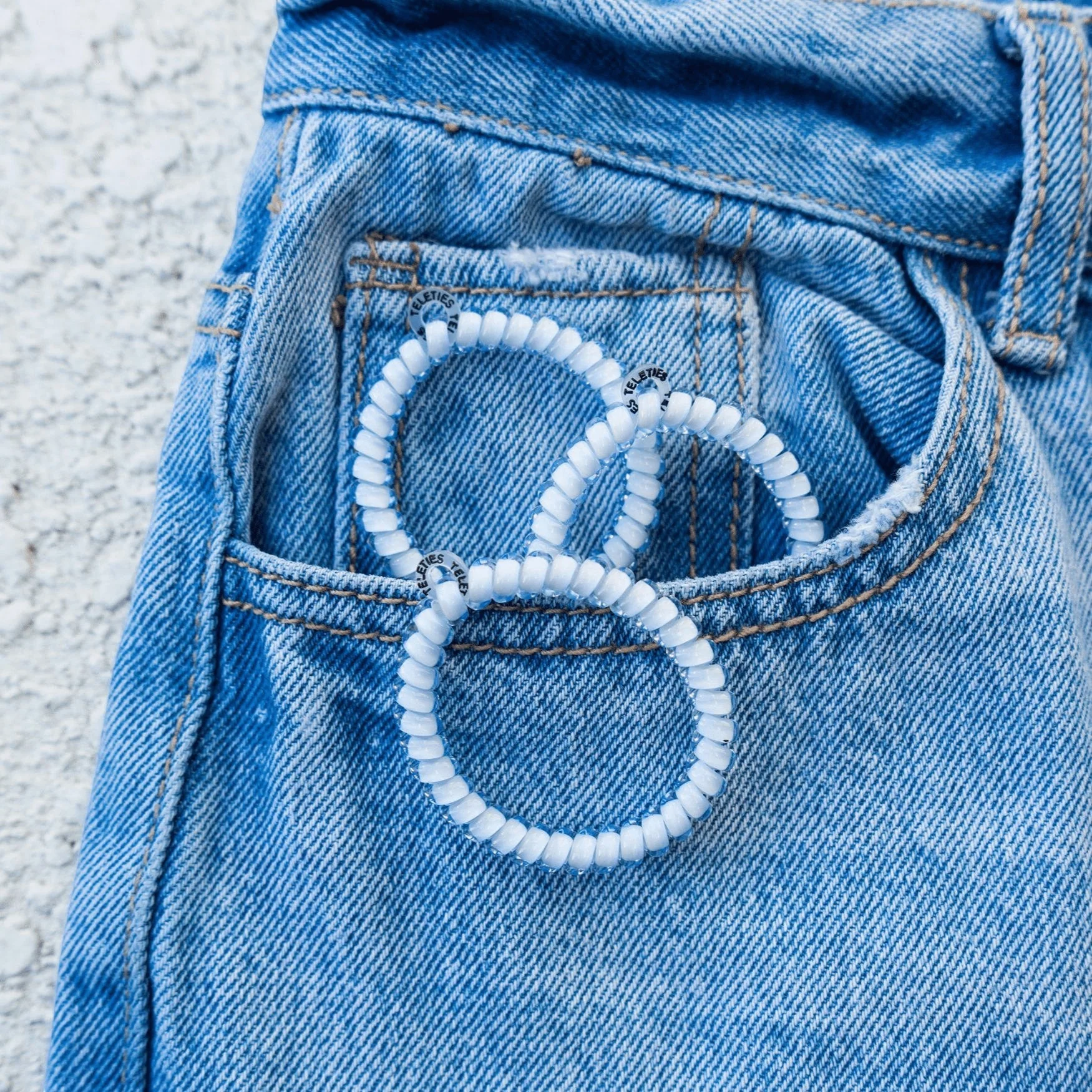 Washed Denim Small Hair Ties - Image 6